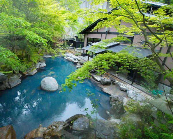 新緑のびょうぶ岩宿泊専用露天風呂の画像