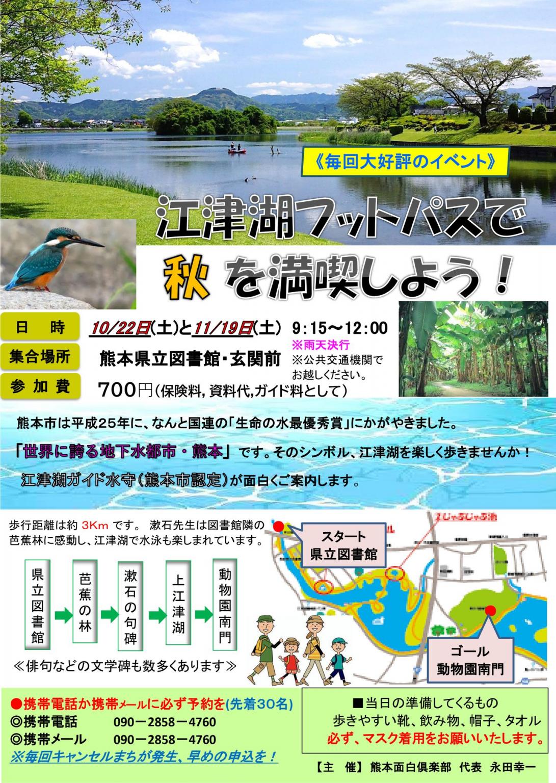 江津湖フットパスで秋を満喫しよう イベント 公式 熊本県観光サイト もっと もーっと くまもっと