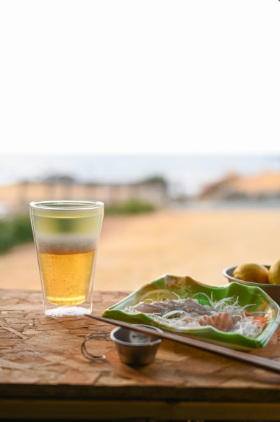 画像：ビールと刺身