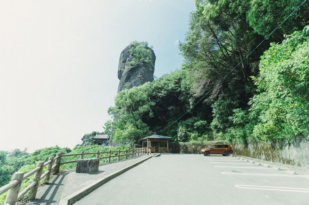 写真：不動岩展望台の駐車場