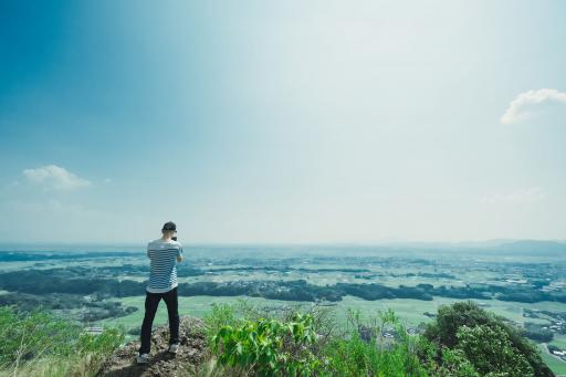 写真：菊鹿平野を一望できる山頂からの景色