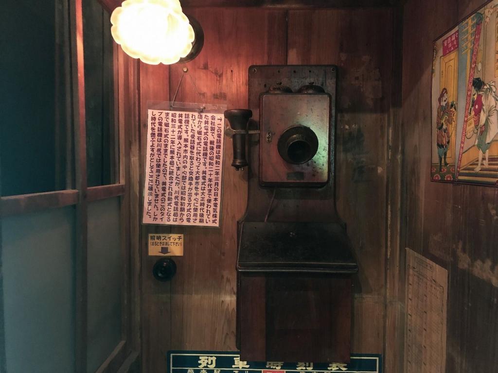 写真：昭和初期まで使われていた電話ボックス