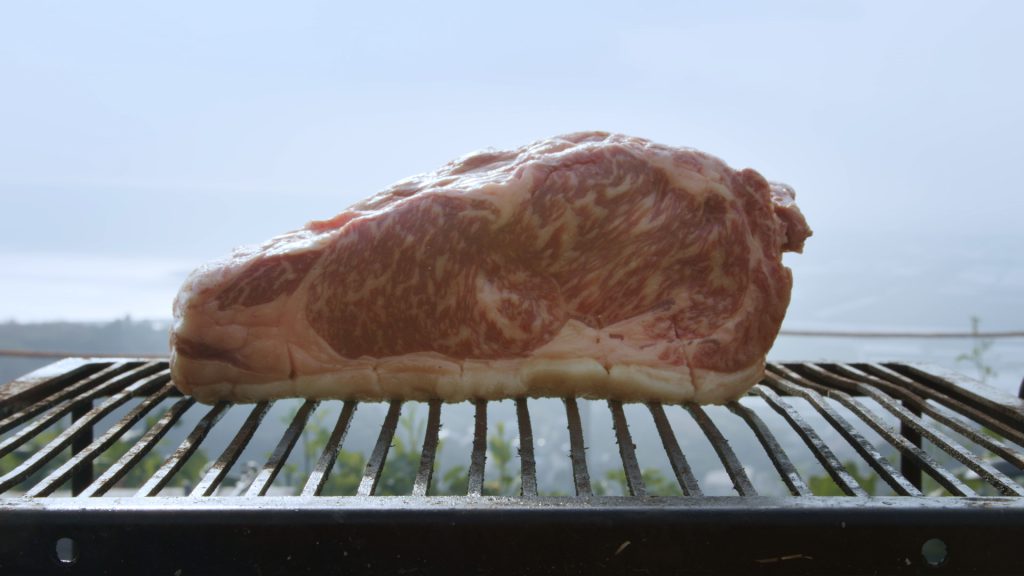 Akaushi cattle on the grasslands of Mount Aso