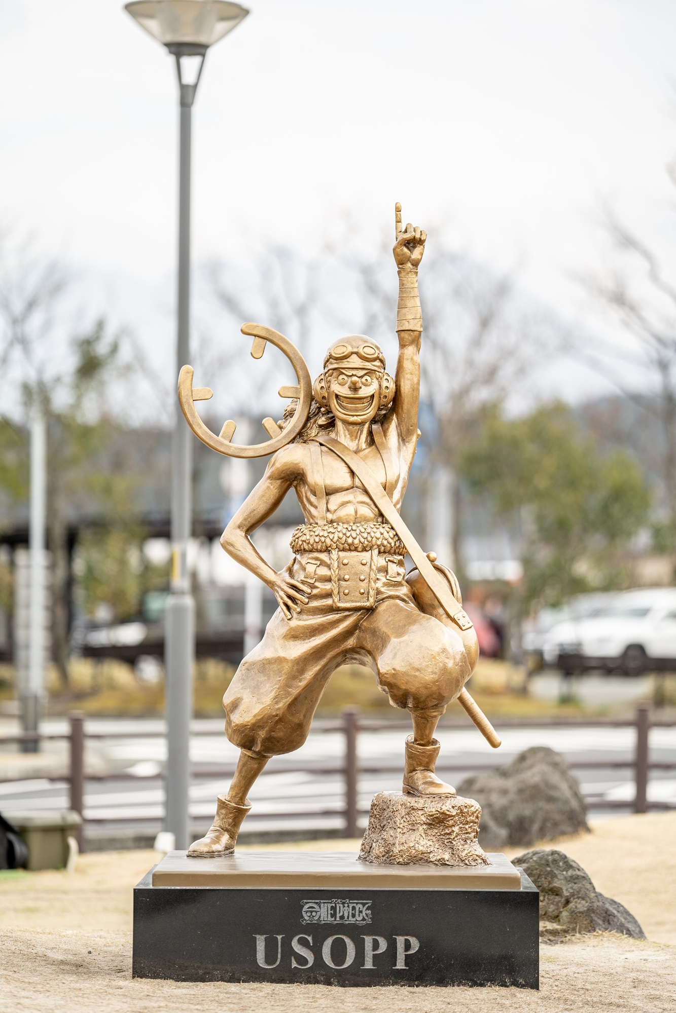 Usopp statue — ONE PIECE Kumamoto Revival Project