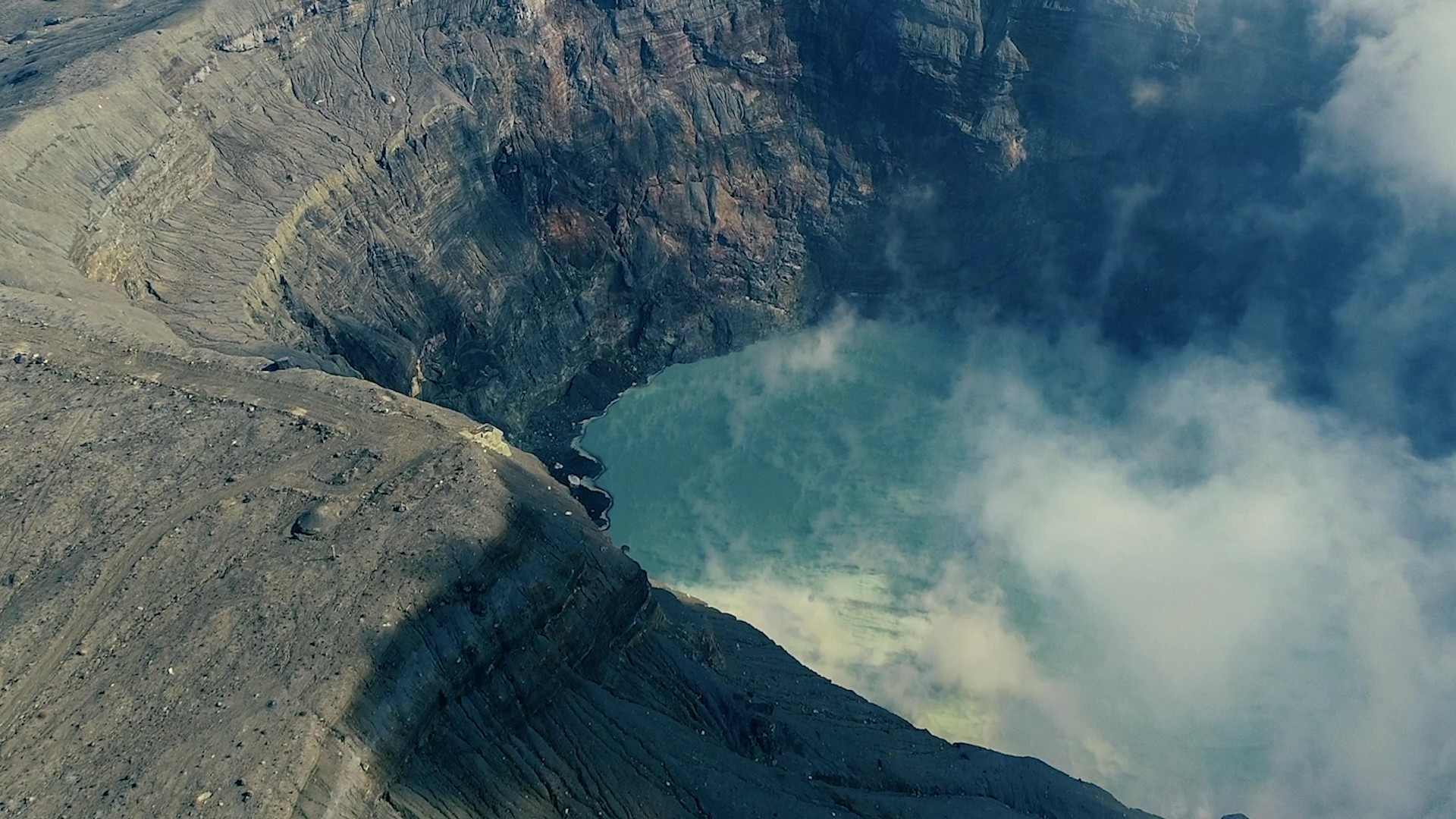 Aso Nakadake Crater smoke plumes