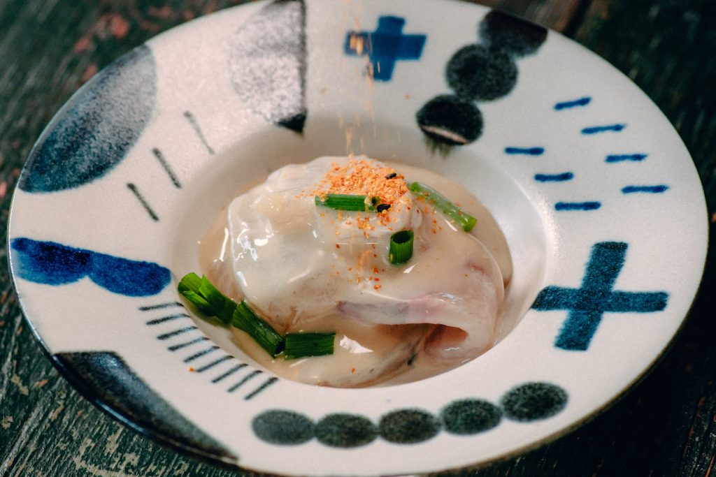 白身魚の豆乳和え