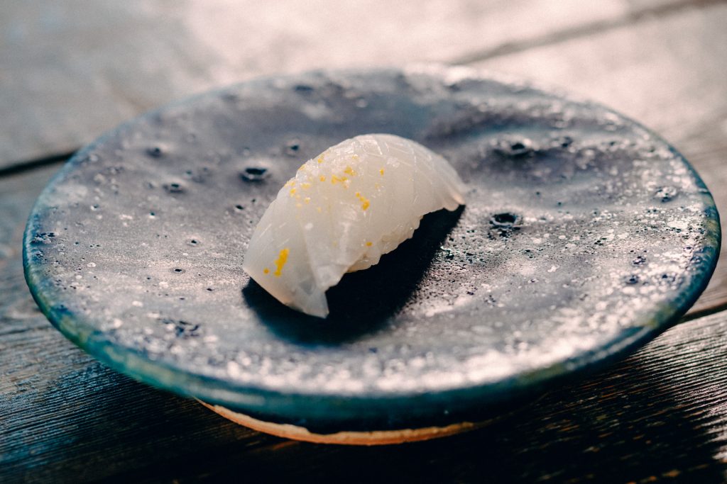 アオリイカの塩ゆず寿司