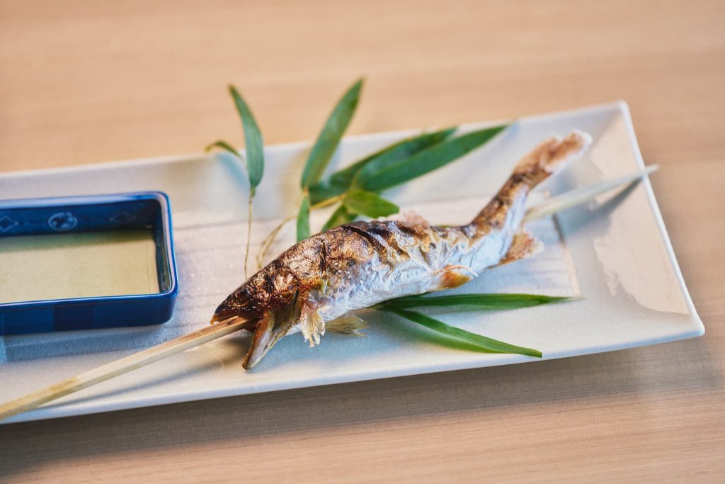 山女魚の原始焼き