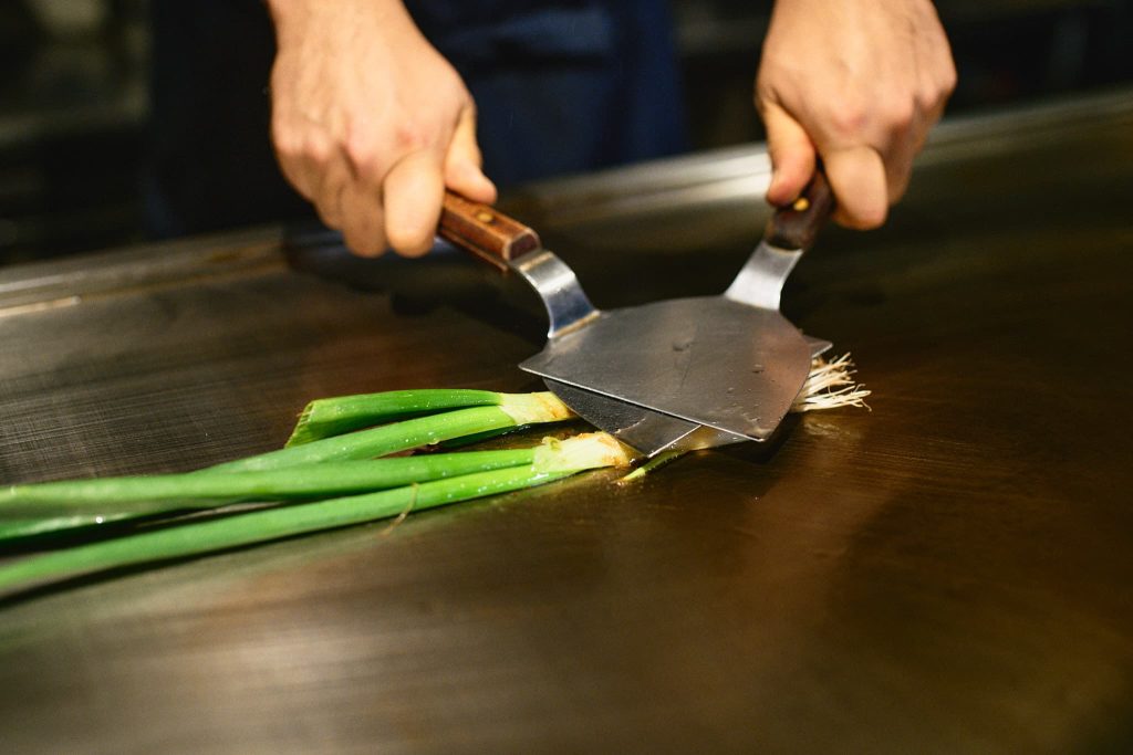 ネギの炭火焼き