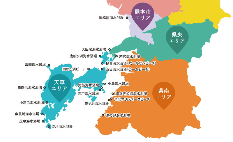 熊本県のエリアのイラスト